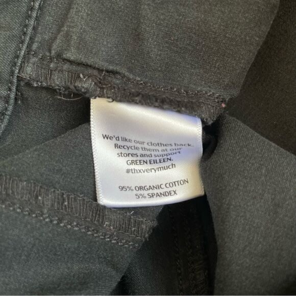 EILEEN FISHER Stretch Cotton Slim Ankle Pant in Graphite Black - S - Picture 8 of 8